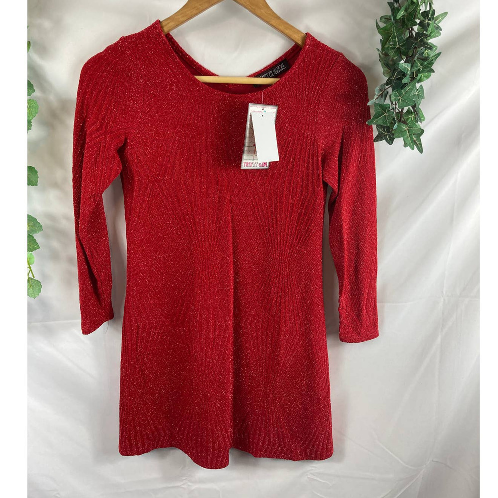 NWT Trixxi Girl Sparkly Red Dress L